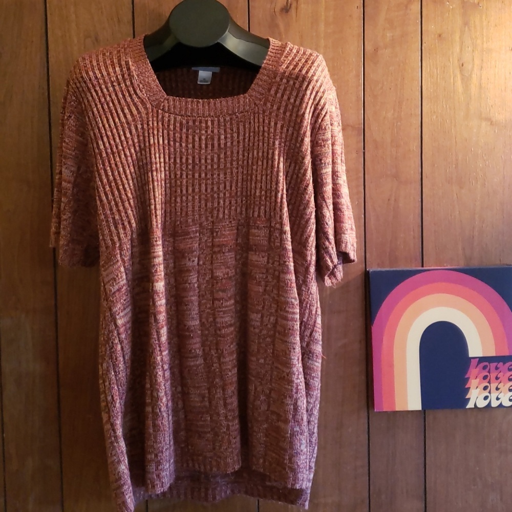 Square neck plus size sweater